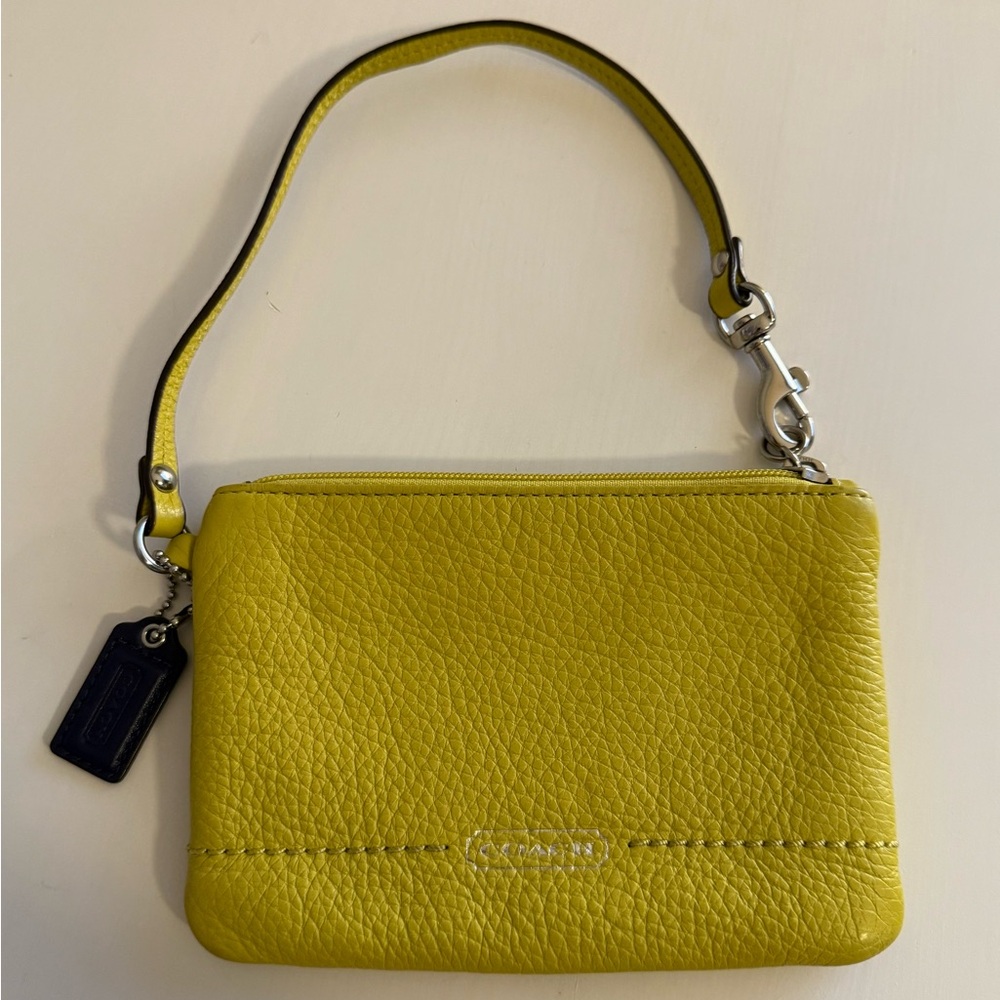 Coach Vibrant Yellow Leather Wristlet